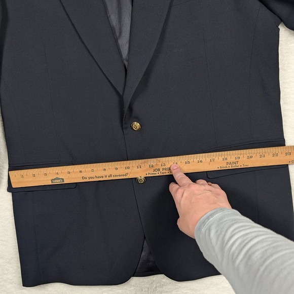 Vintage Jos. A. Bank Blazer Mens 46L Navy 100% Wool Gold Button Sport Coat USA - Picture 10 of 13
